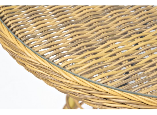 "Эспрессо" плетеный круглый стол, диаметр 80 см, цвет соломенный в Кургане