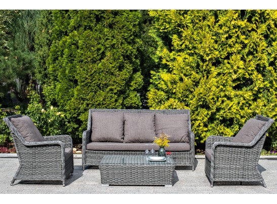 "Гляссе" диван трехместный из искусственного ротанга, цвет графит в Кургане