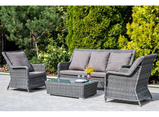 "Гляссе" диван трехместный из искусственного ротанга, цвет графит в Кургане