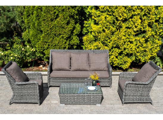 "Гляссе" диван трехместный из искусственного ротанга, цвет графит в Кургане