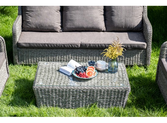 "Гляссе" лаунж-зона из искусственного ротанга (гиацинт), цвет серый в Кургане