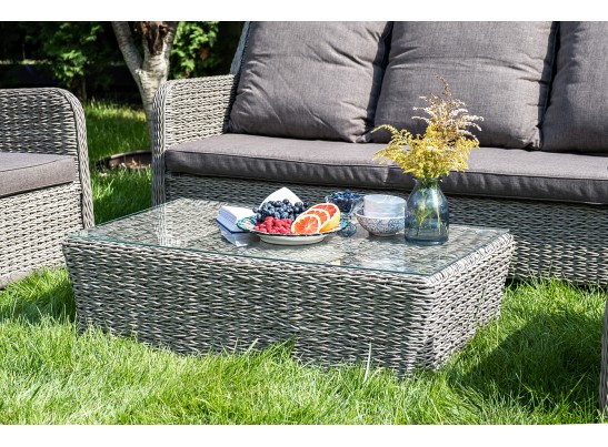 "Гляссе" лаунж-зона из искусственного ротанга (гиацинт), цвет серый в Кургане