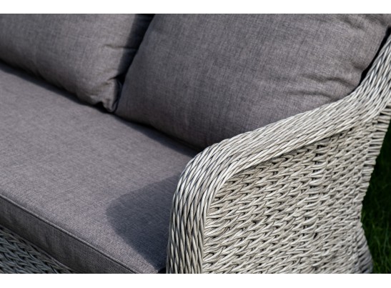 "Гляссе" лаунж-зона из искусственного ротанга (гиацинт), цвет серый в Кургане