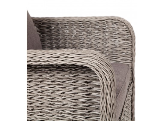 "Гляссе" кресло плетеное из искусственного ротанга (гиацинт), цвет серый в Кургане