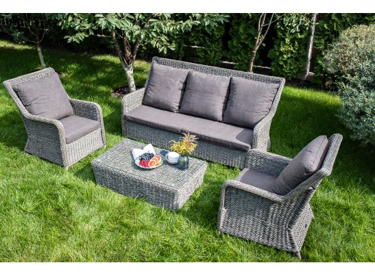 "Гляссе" кресло плетеное из искусственного ротанга (гиацинт), цвет серый в Кургане