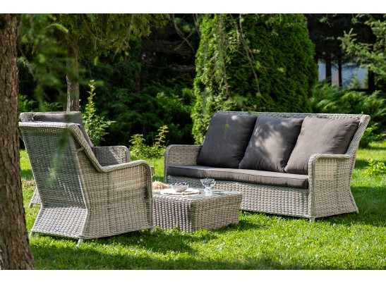 "Гляссе" лаунж-зона из искусственного ротанга, цвет бежевый в Кургане