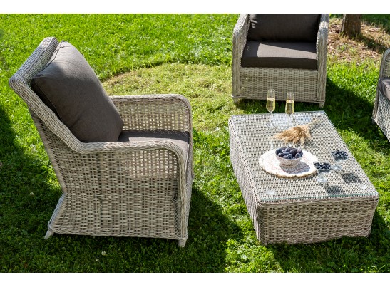 "Гляссе" лаунж-зона из искусственного ротанга, цвет бежевый в Кургане