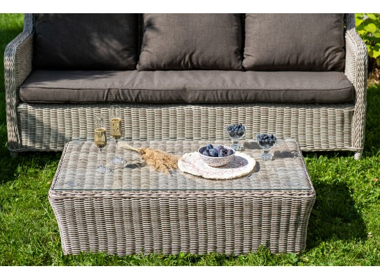 "Гляссе" лаунж-зона из искусственного ротанга, цвет бежевый в Кургане