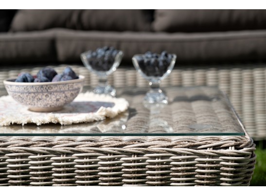 "Гляссе" лаунж-зона из искусственного ротанга, цвет бежевый в Кургане