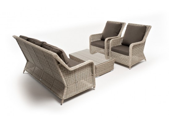 "Гляссе" лаунж-зона из искусственного ротанга, цвет бежевый в Кургане