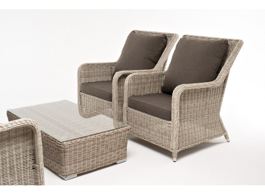 "Гляссе" лаунж-зона из искусственного ротанга, цвет бежевый в Кургане