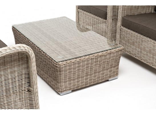 "Гляссе" лаунж-зона из искусственного ротанга, цвет бежевый в Кургане