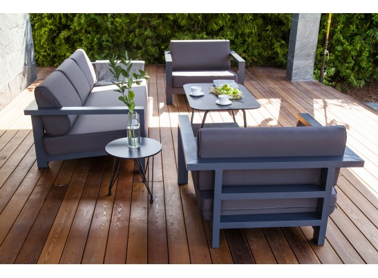 "Гранада" модульный диван угловой, цвет серый, цвет подушек бежевый в Кургане