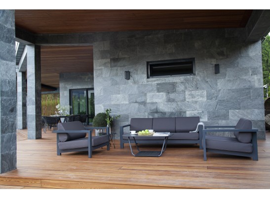 "Гранада" модульный диван угловой, цвет серый, цвет подушек бежевый в Кургане