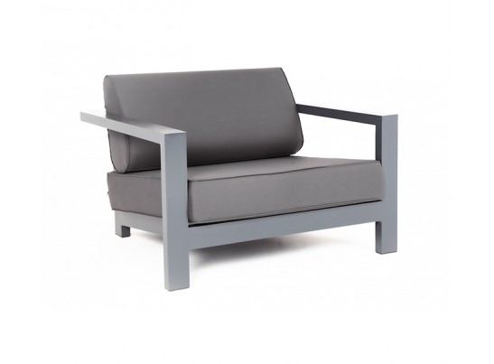 "Гранада" кресло алюминиевое, цвет темно-серый (RAL7024) муар, ткань темно-серая 027 в Кургане