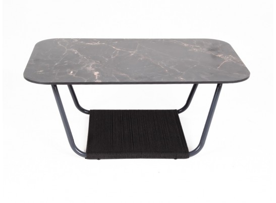 "Гранада" журнальный стол 90х50см из HPL, цвет "черный мрамор" в Кургане