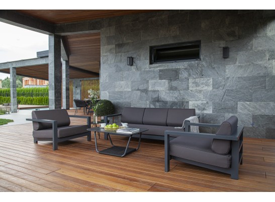 "Гранада" журнальный стол 90х50см из HPL, цвет "черный мрамор" в Кургане