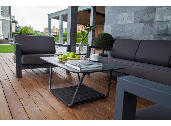 "Гранада" журнальный стол 90х50см из HPL, цвет "черный мрамор" в Кургане