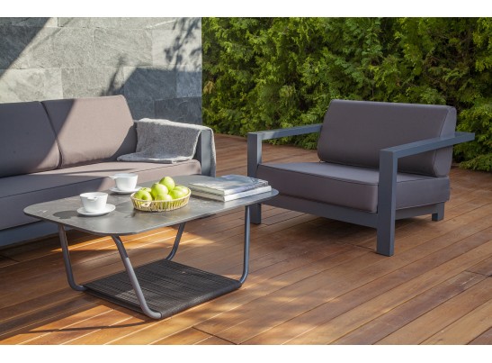 "Гранада" журнальный стол 90х50см из HPL, цвет "серый гранит" в Кургане