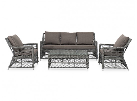 "Гранд Латте" лаунж-зона из искусственного ротанга, цвет графит в Кургане