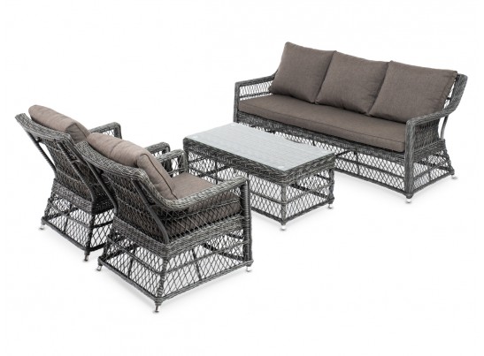 "Гранд Латте" лаунж-зона из искусственного ротанга, цвет графит в Кургане