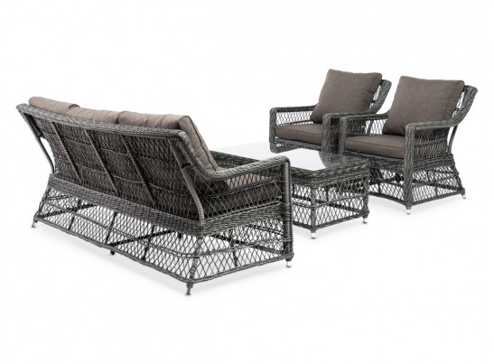 "Гранд Латте" лаунж-зона из искусственного ротанга, цвет графит в Кургане