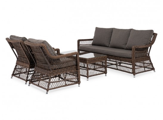 "Гранд Латте" лаунж-зона из искусственного ротанга, цвет коричневый в Кургане