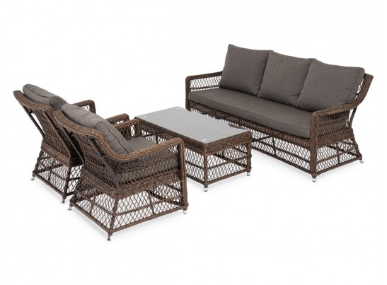 "Гранд Латте" лаунж-зона из искусственного ротанга, цвет коричневый в Кургане