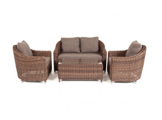 "Кон Панна" лаунж-зона из искусственного ротанга, цвет коричневый в Кургане