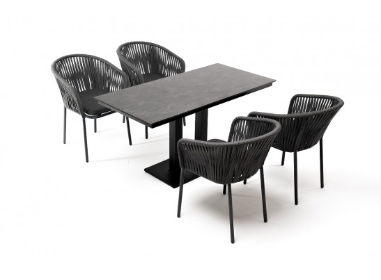 "Каффе Дабл" обеденная группа на 4 персоны, цвет "серый гранит" в Кургане