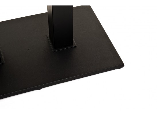 "Каффе" обеденный стол из HPL 140х70см, цвет "дуб", подстолье двойное черное чугун в Кургане