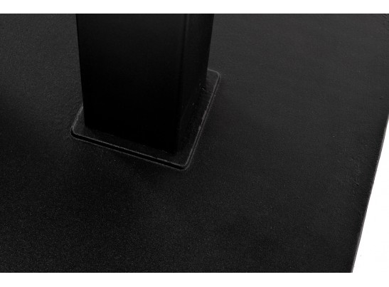 "Каффе" обеденный стол из HPL 140х70см, цвет "серый гранит", подстолье двойное черное чугун в Кургане