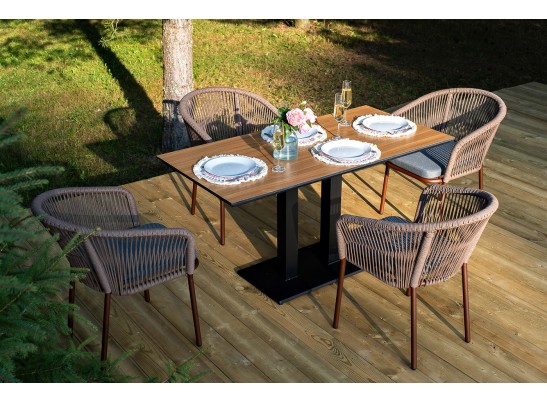 "Каффе Дабл" обеденная группа на 4 персоны, цвет "дуб" в Кургане