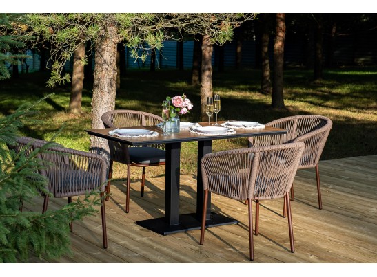 "Каффе Дабл" обеденная группа на 4 персоны, цвет "дуб" в Кургане