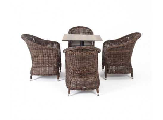 "Каффе" обеденная группа на 4 персоны, стулья коричневые в Кургане