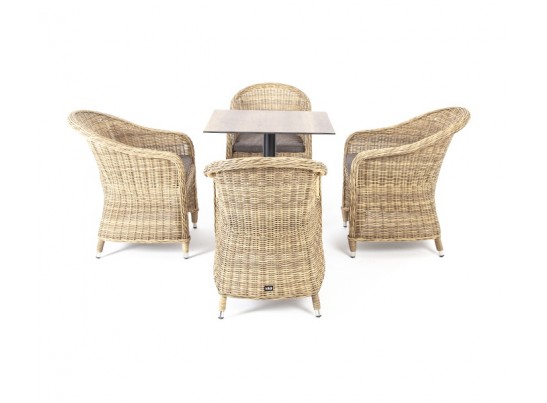 "Каффе" обеденная группа на 4 персоны, стулья соломенные в Кургане