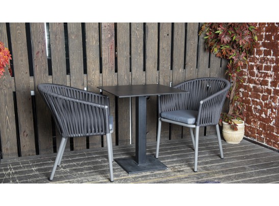 "Каффе" интерьерный стол из HPL квадратный 64х64см, цвет "серый гранит" в Кургане