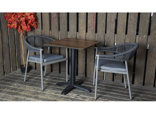 "Каффе" интерьерный стол из HPL квадратный 70х70см, цвет "дуб" в Кургане