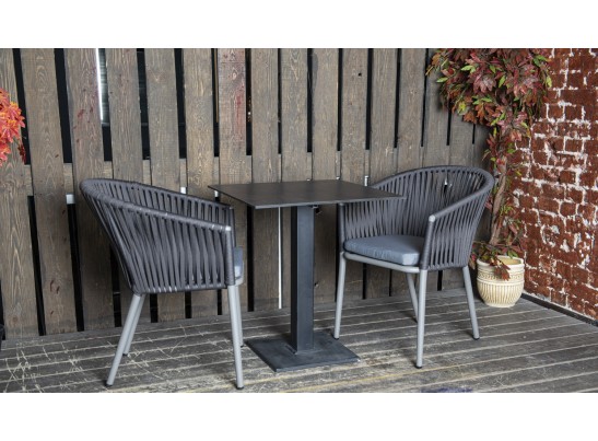 "Каффе" интерьерный стол из HPL квадратный 80х80см, цвет "серый гранит" в Кургане