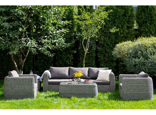 "Кальяри" журнальный столик из искусственного ротанга (гиацинт), цвет серый в Кургане