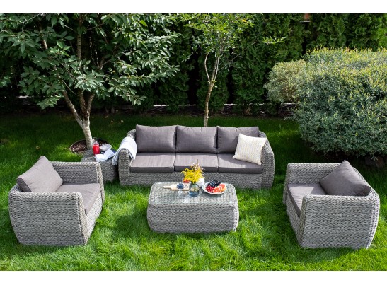 "Кальяри" журнальный столик из искусственного ротанга (гиацинт), цвет серый в Кургане