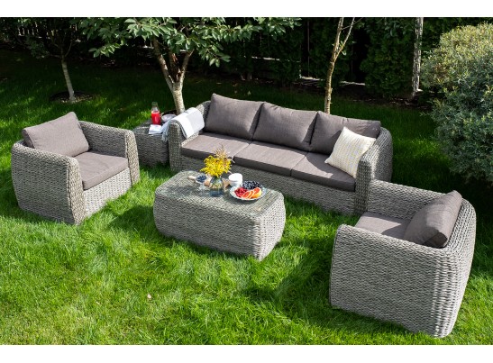 "Кальяри" журнальный столик из искусственного ротанга (гиацинт), цвет серый в Кургане