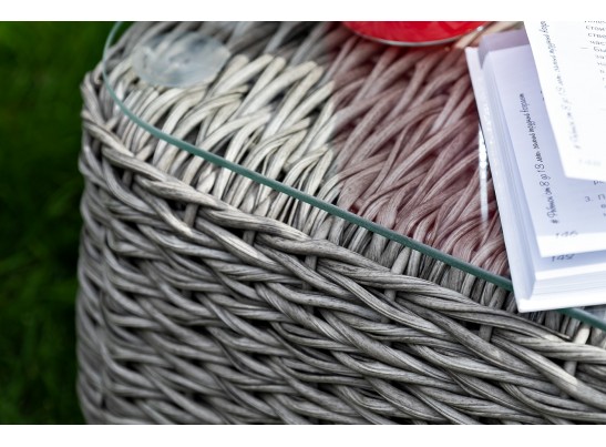 "Кальяри" журнальный столик из искусственного ротанга (гиацинт), цвет серый в Кургане