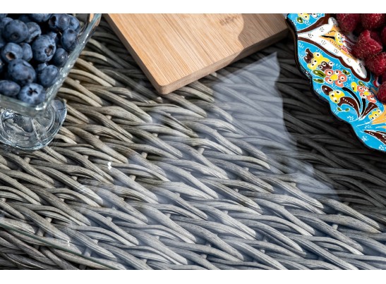 "Кальяри" журнальный столик из искусственного ротанга (гиацинт), цвет серый в Кургане