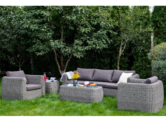 "Кальяри" журнальный столик из искусственного ротанга (гиацинт), цвет серый в Кургане