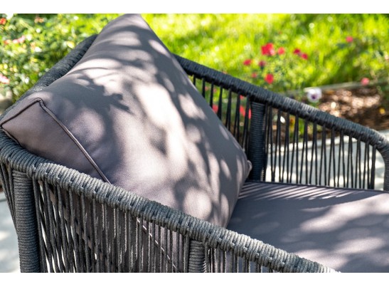 "Канны" лаунж-зона 4-местная плетеная из роупа (веревки), цвет темно-серый в Кургане