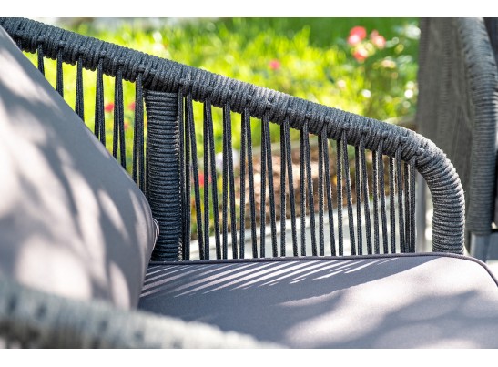 "Канны" лаунж-зона 4-местная плетеная из роупа (веревки), цвет темно-серый в Кургане