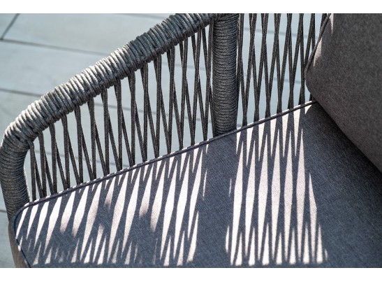 "Канны" лаунж-зона 4-местная плетеная из роупа (веревки), цвет темно-серый в Кургане