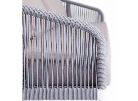 "Канны" лаунж-зона 5-местная плетеная из роупа (веревки), цвет светло-серый в Кургане