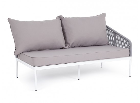 "Канны" модуль диванный левый плетеный из роупа (веревки) темно-серый в Кургане